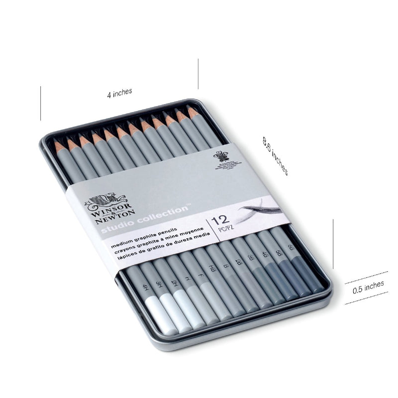 Winsor & Newton Studio - grafietpotloden - 12 stuks