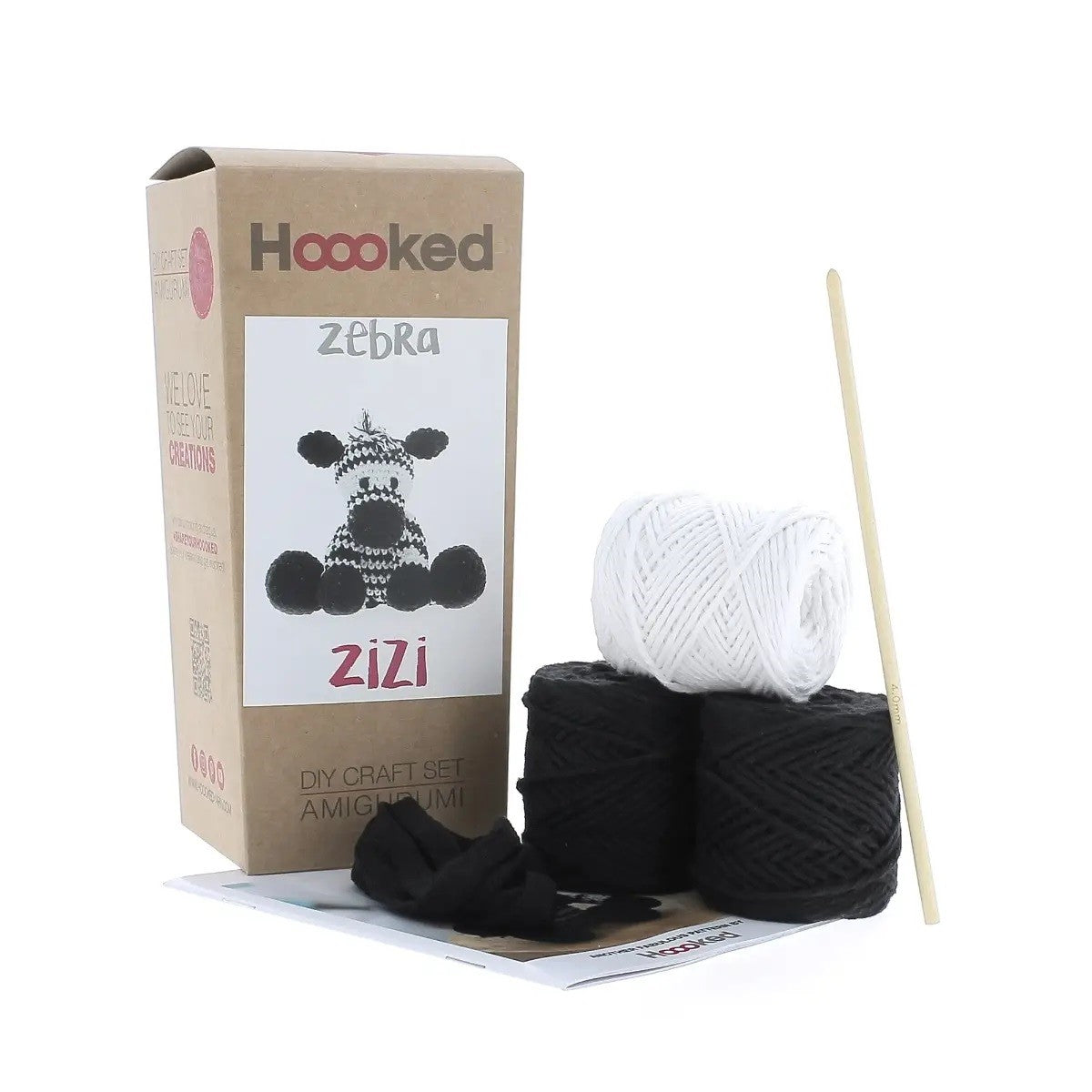 Hoooked DIY kit - Zebra Zizi - noir