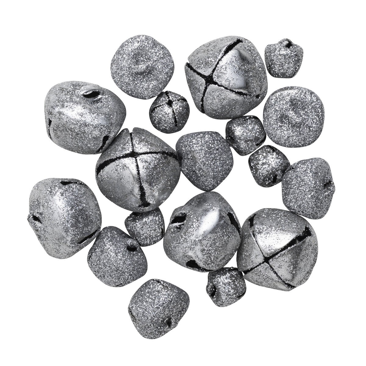 Belletjes - zilver glitter