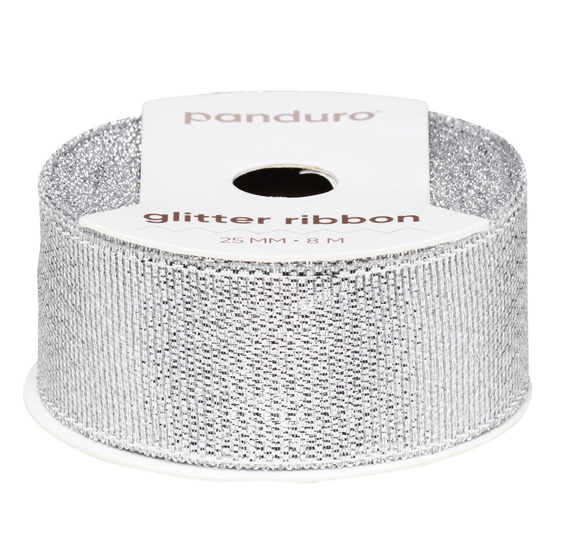 Lint - 25 mm - glitter zilver