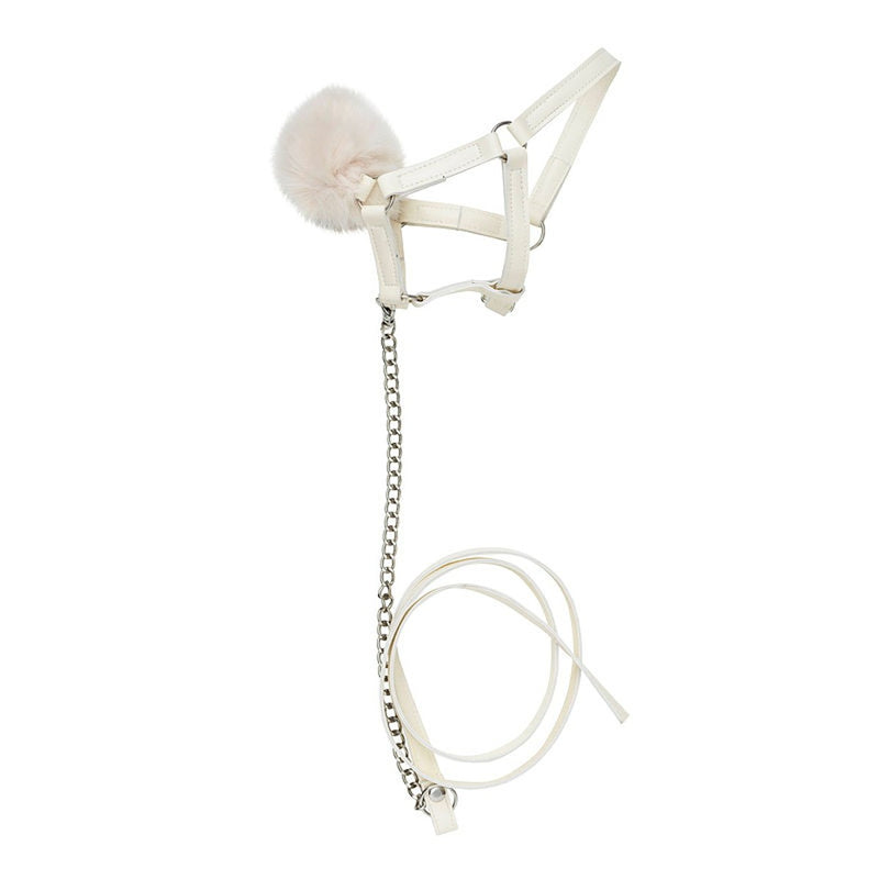 Hobby Horse - leren halster met halstertouw - wit
