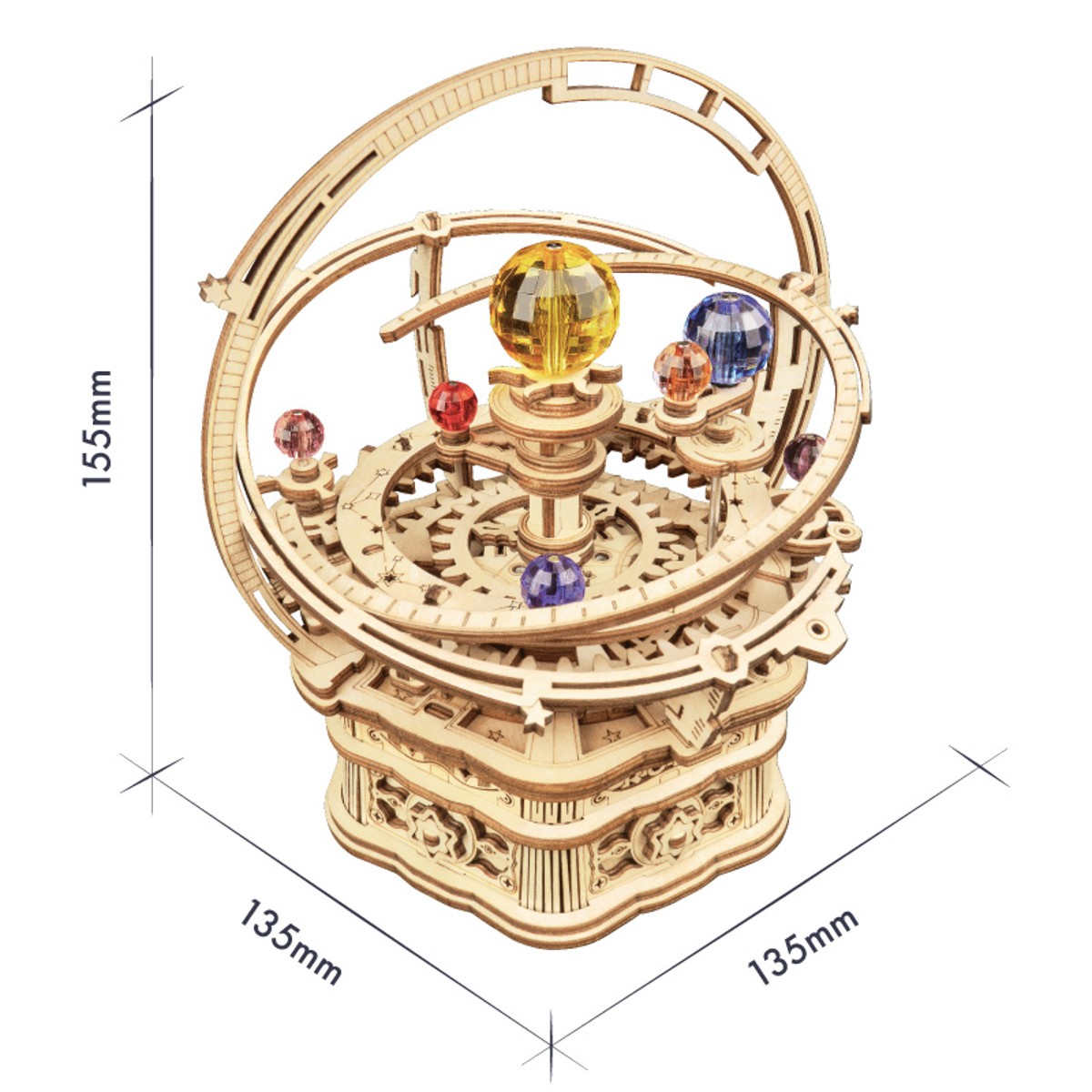 Robotime houten 3D puzzel - muziekdoos Night Planetarium   