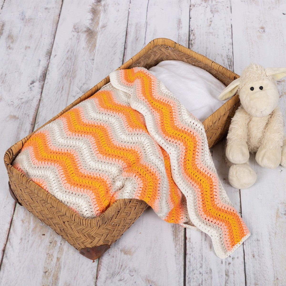 haakpakket baby ripple deken - oranje