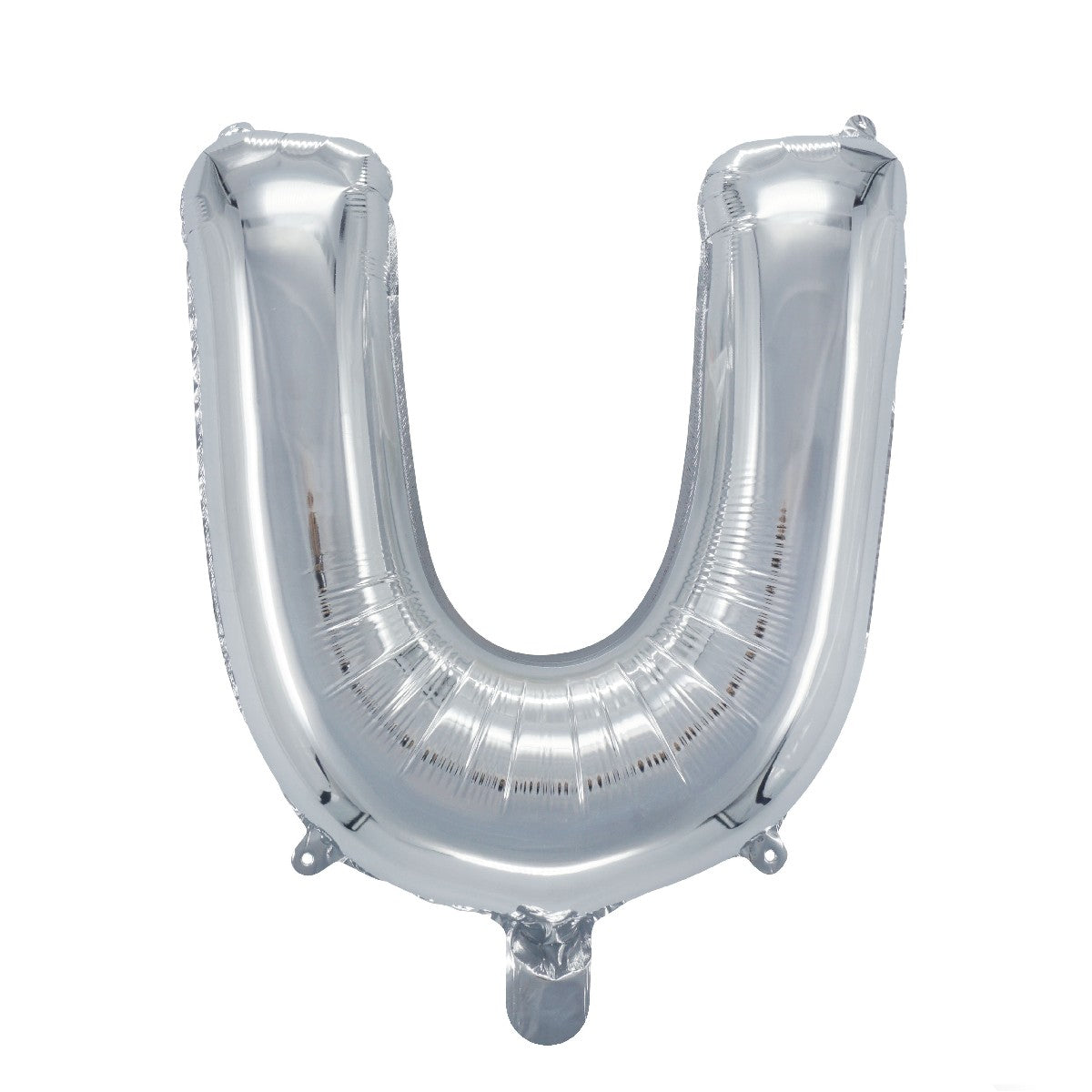 Letterballon zilverkleurig - 32 cm - U