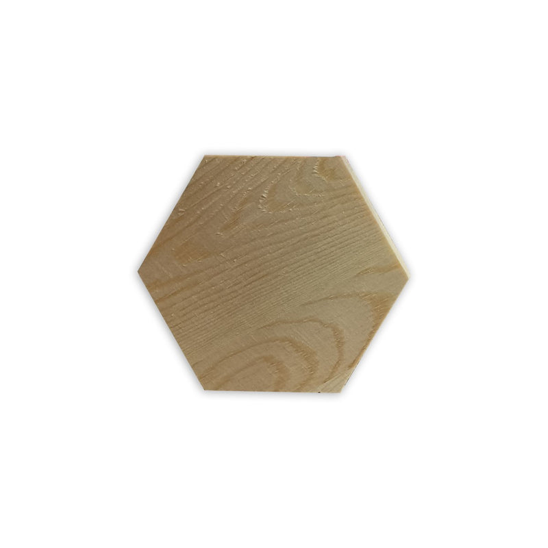 Houten onderzetter - hexagon - 9x10,2 cm