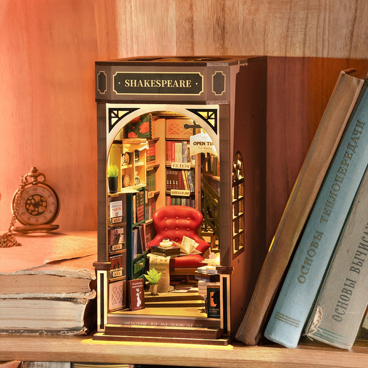 Robotime houten 3D puzzel - book nook - Bookstore