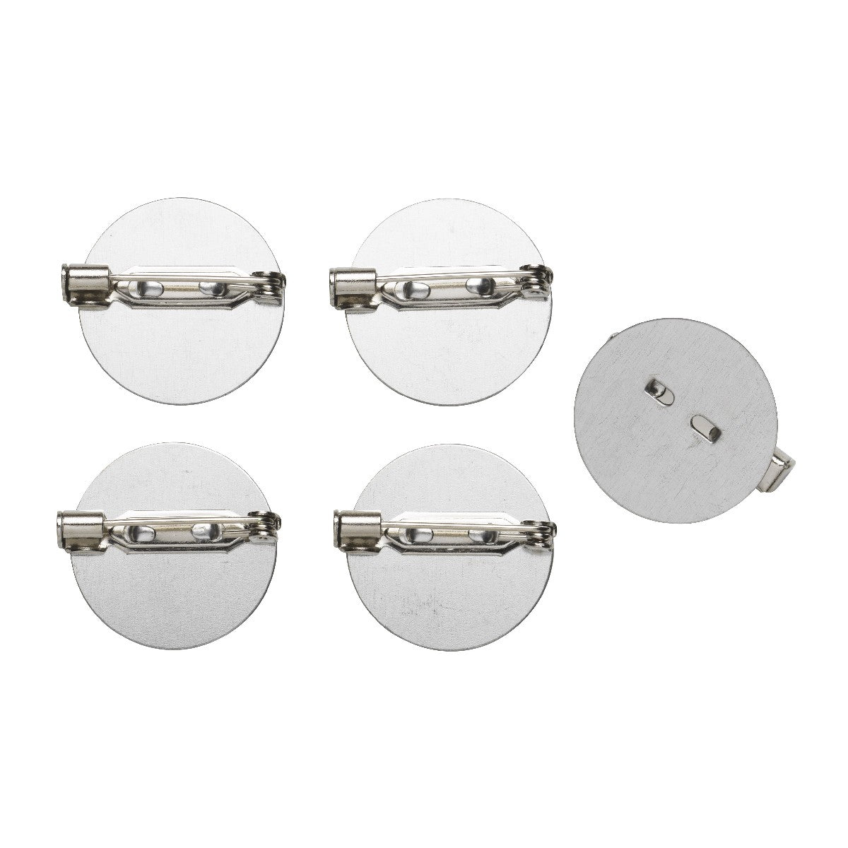 Broche pins - 21 mm - 5 stuks - zilverkleurig