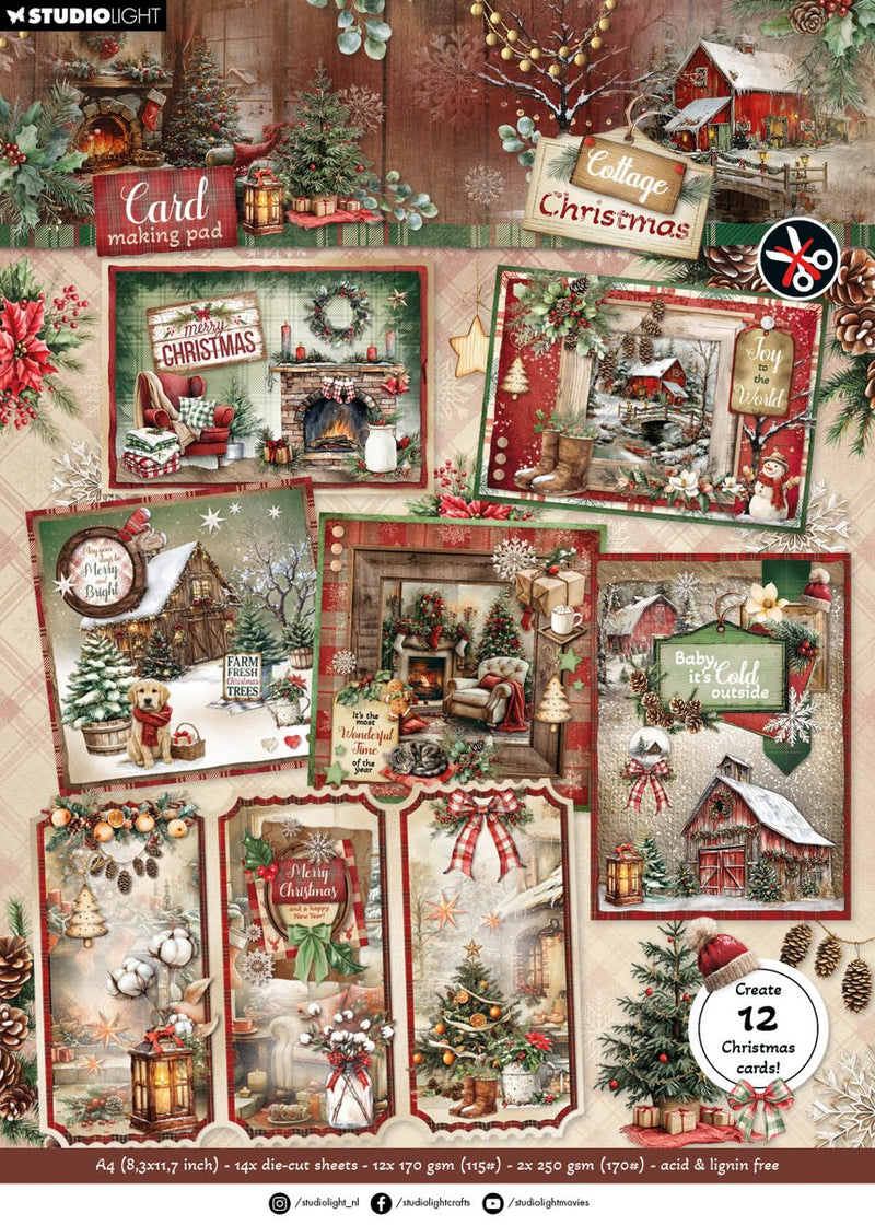 Studio Light Card paper pad - Cottage Christmas
