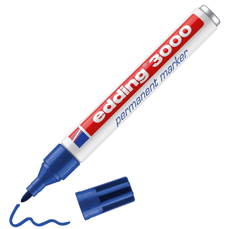 edding 3000 permanent marker - 1,5 tot 3 mm - blauw
