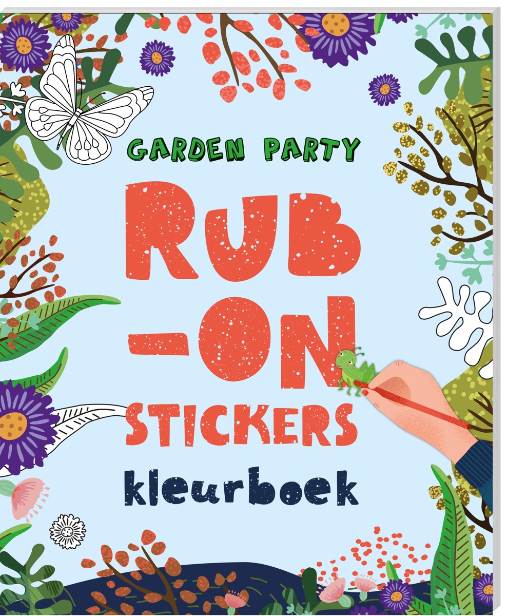Kleurboek - Rub on stickers - Garden party