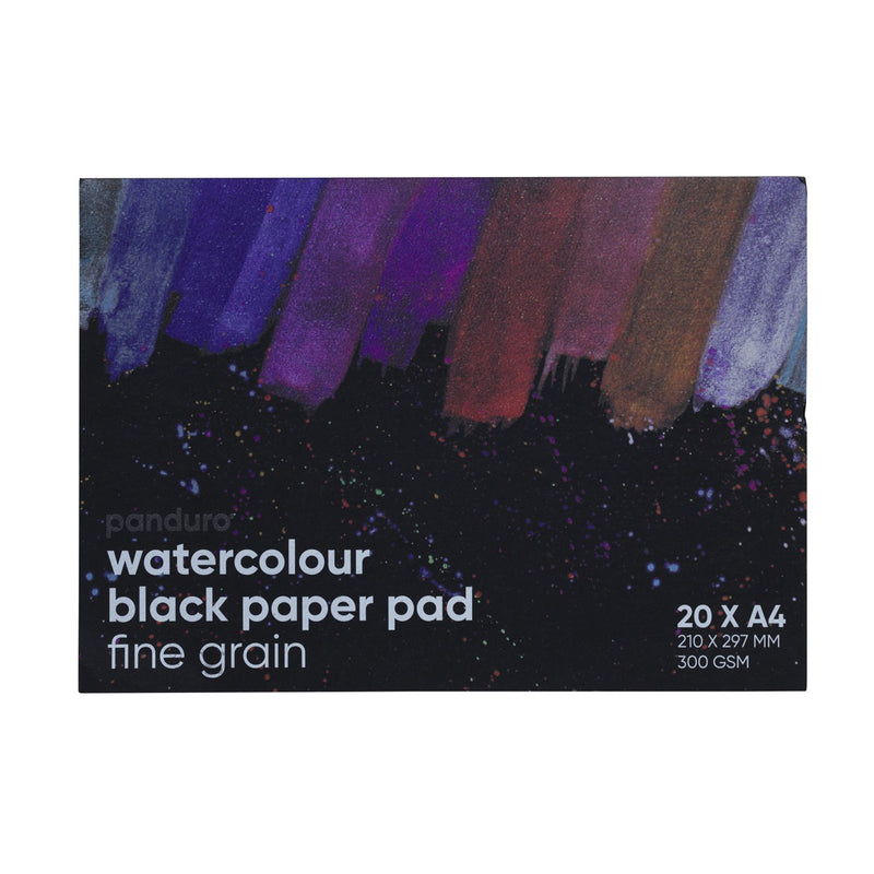 Panduro blok aquarelpapier - A4 - zwart