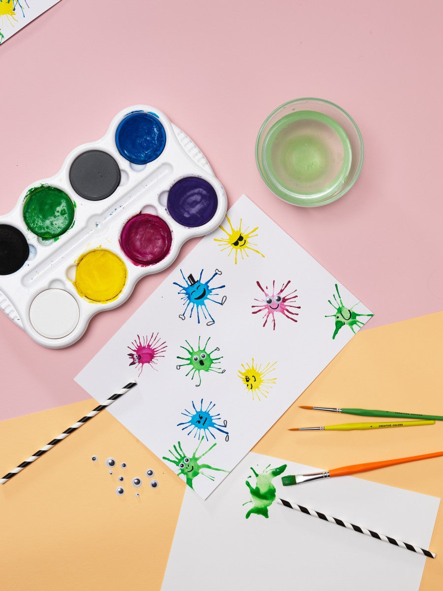 Tempera waterverf palet - 8 kleurtjes