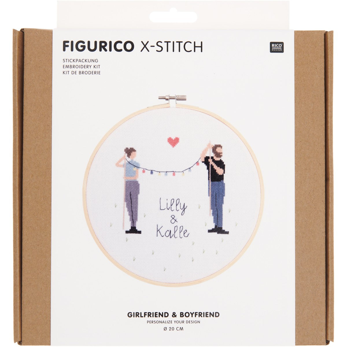 Borduurpakket - 20 cm - girlfriend & boyfirend