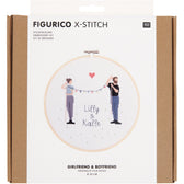 Borduurpakket - 20 cm - girlfriend & boyfirend