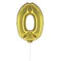 Cijferballon goudkleurig - 32 cm - 0