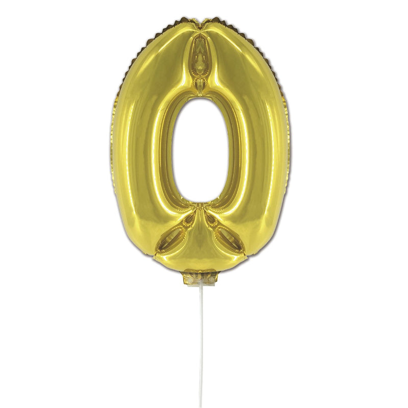 Cijferballon goudkleurig - 32 cm - 0