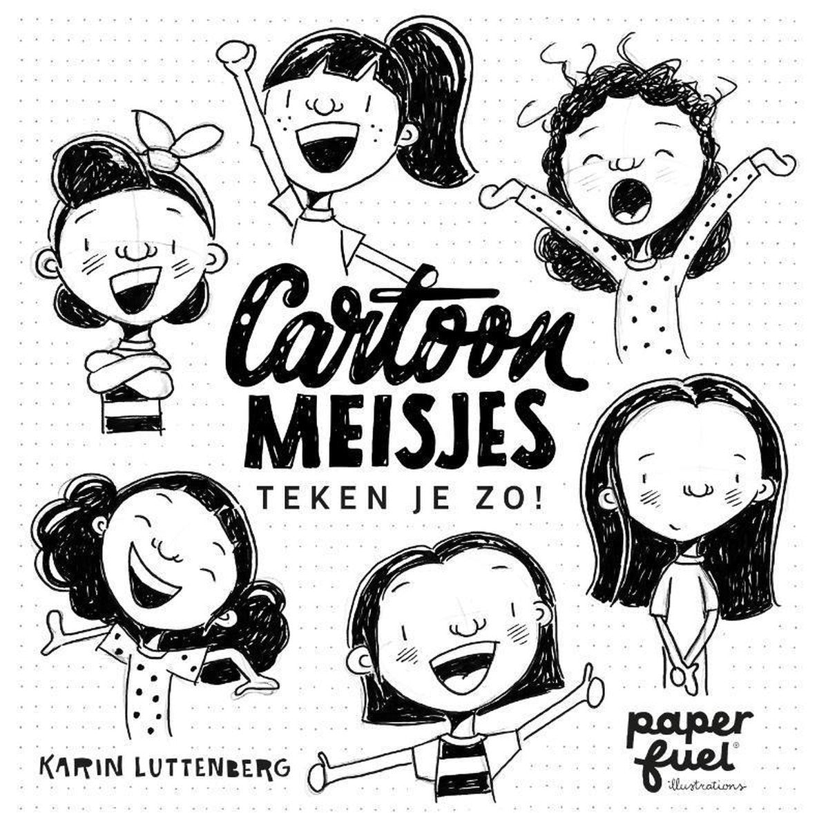 Boek - Paperfuel - Cartoon meisjes teken je zo!