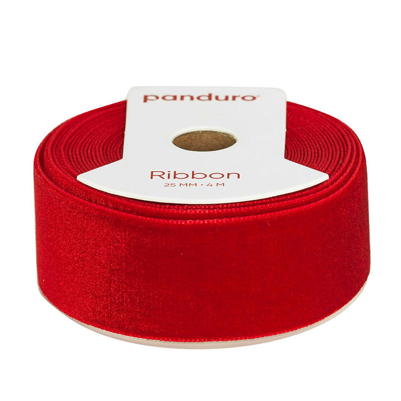 Fluweellint - 25 mm - rood