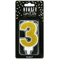 PartyDeco cijferkaars - glitter goud - 3