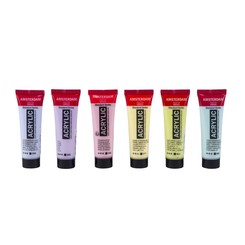 Amsterdam acrylverf set - 6 stuks - pastel