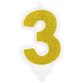 PartyDeco cijferkaars - glitter goud - 3