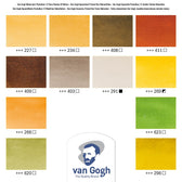van Gogh aquarelverf pocket box - 12 halve napjes - natuurtinten