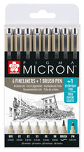 Sakura Pigma Micron - 7 stuks + 1 brush pen + 1 everyday pen