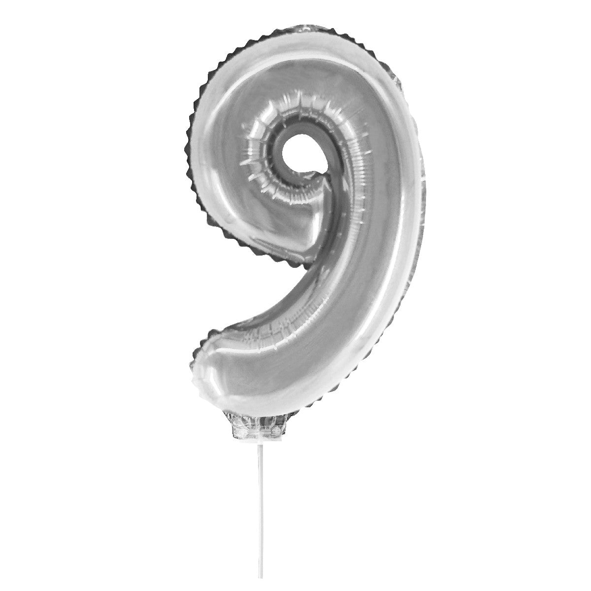 Cijferballon zilverkleurig - 32 cm - 9