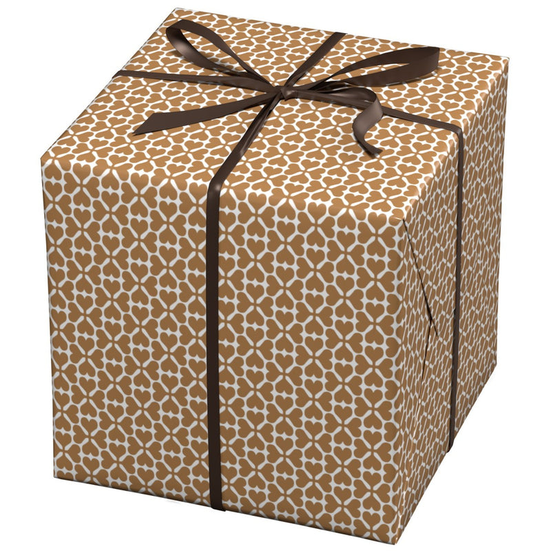 Cadeaupapier - 10 meter - wit/klavertje vier