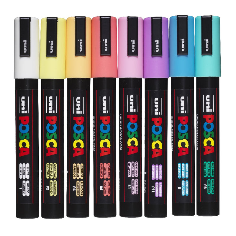 POSCA acrylmarker set - medium PC-5M - pastel - 8 stuks