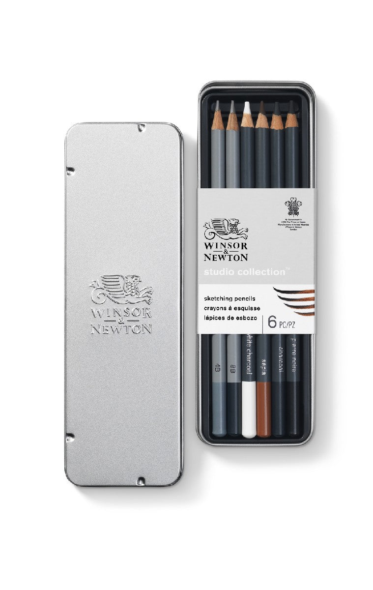 Winsor & Newton Studio - schetspotloden - 6 stuks