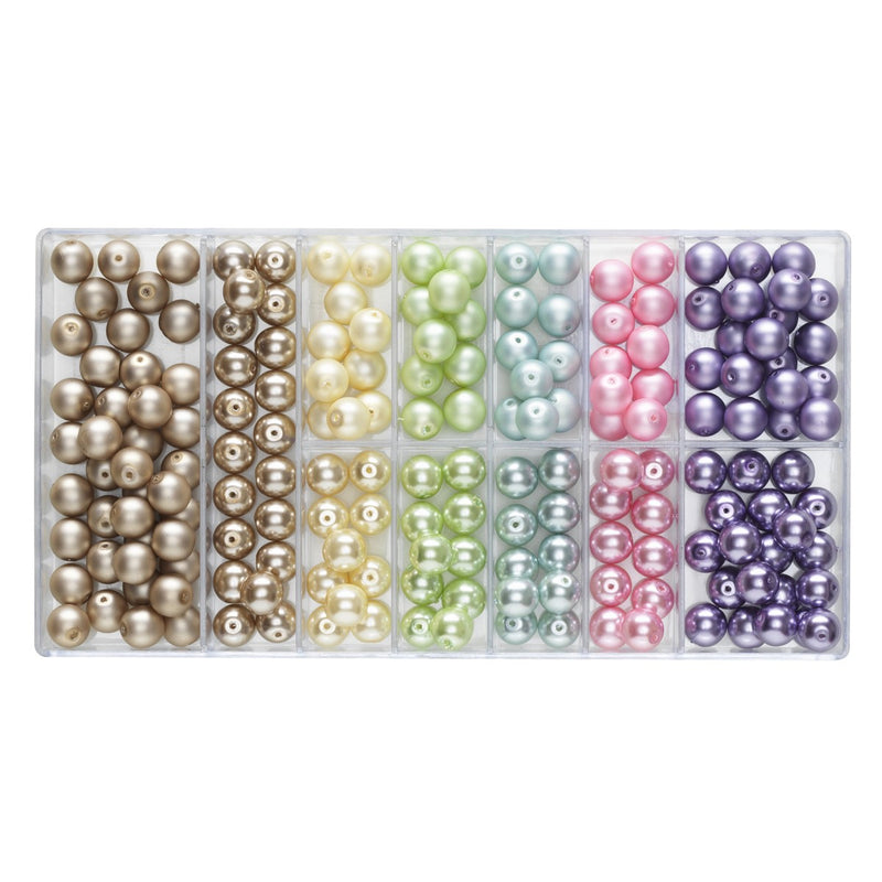 Panduro glaskralen set - 8 mm - pastel