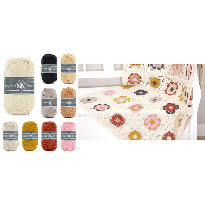 pakket coaster square deken - cream