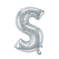 Letterballon zilverkleurig - 32 cm - S
