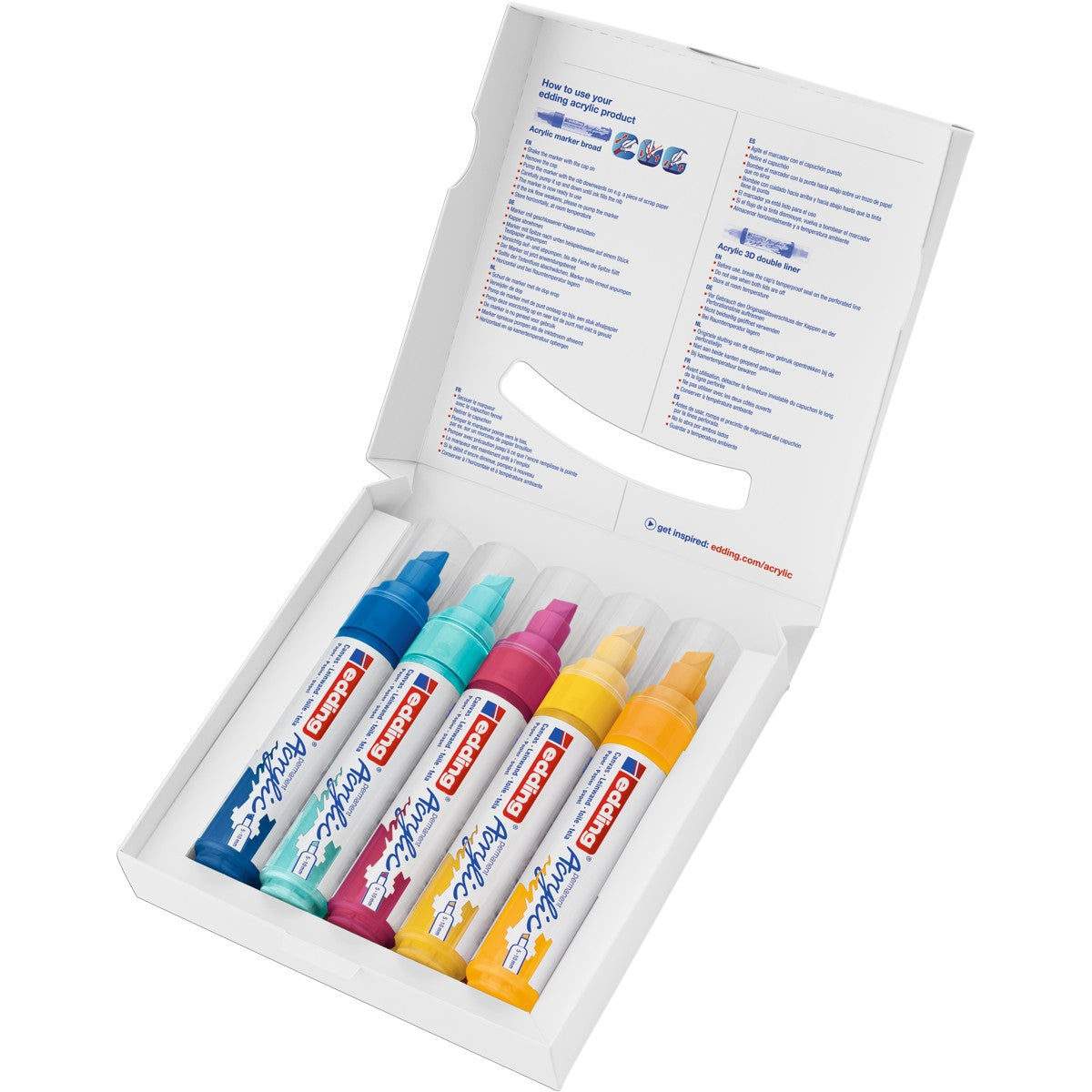 edding acrylic marker broad set 5000 - 5 stuks abstract