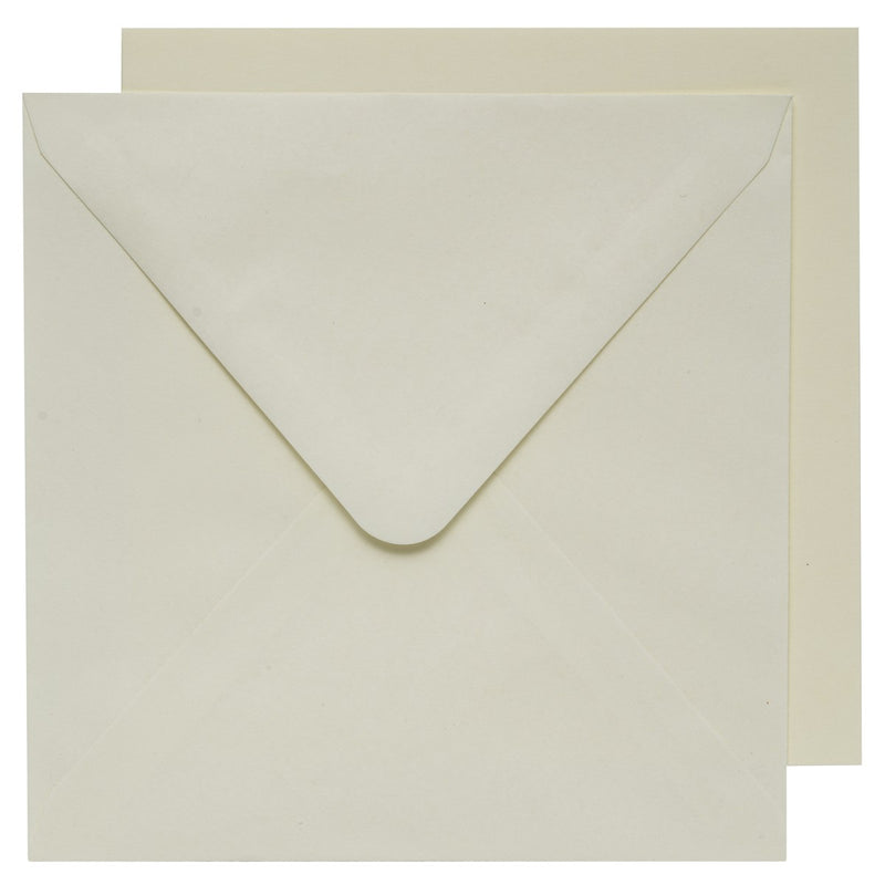 kaartset basis 14x14 cm - 10 stuks ivoor