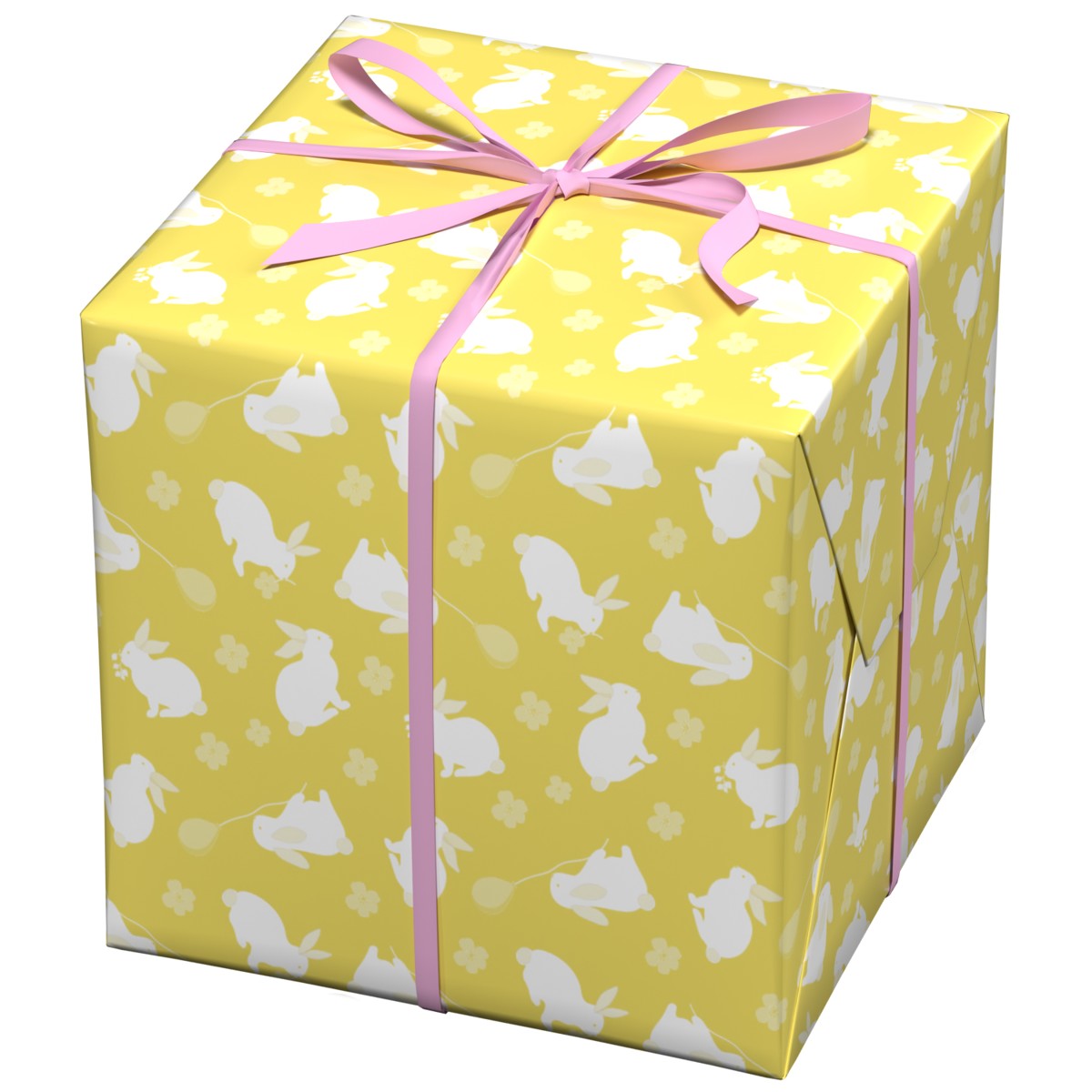 Cadeaupapier - 10 meter - geel/konijntjes