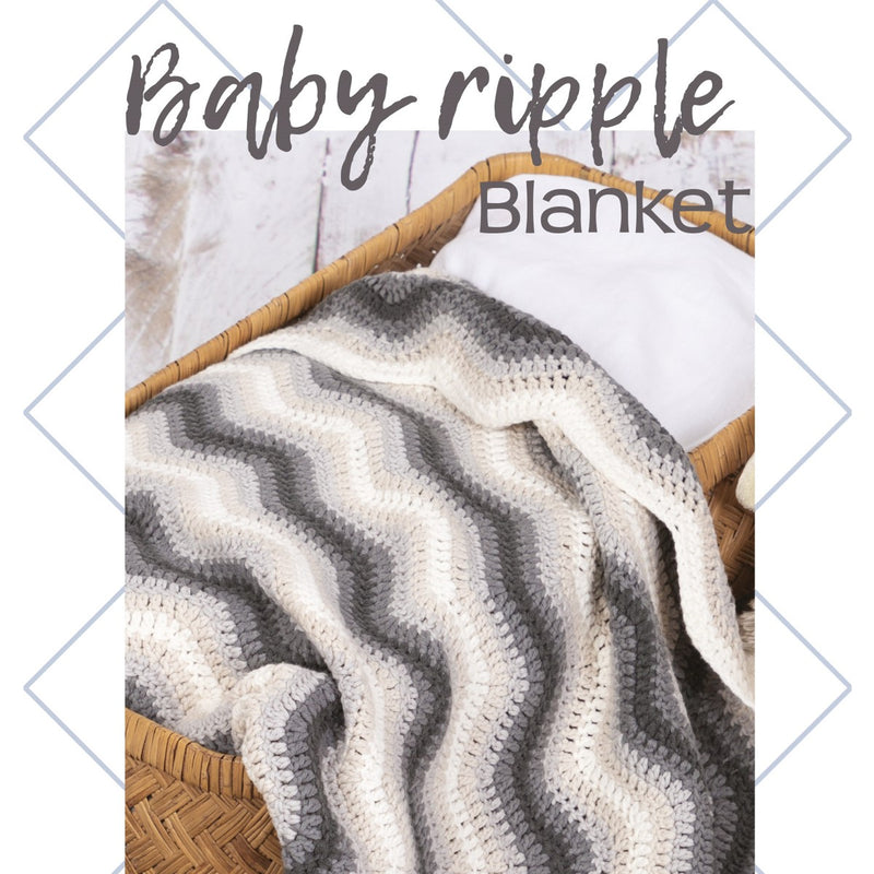 haakpakket baby ripple deken - grijs