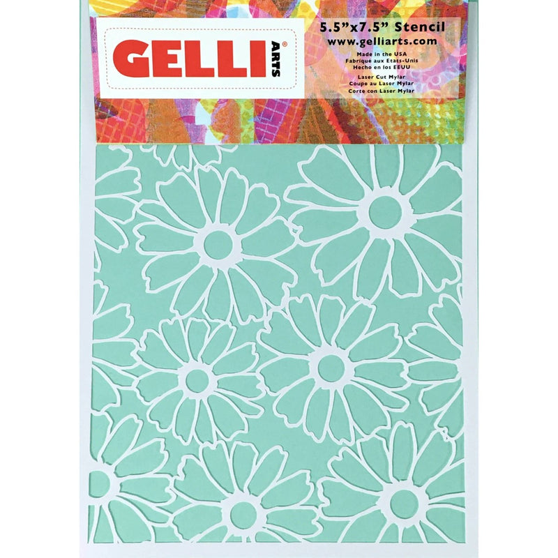 Gelli Arts - flower stencil - 12,7 x 17,8 cm