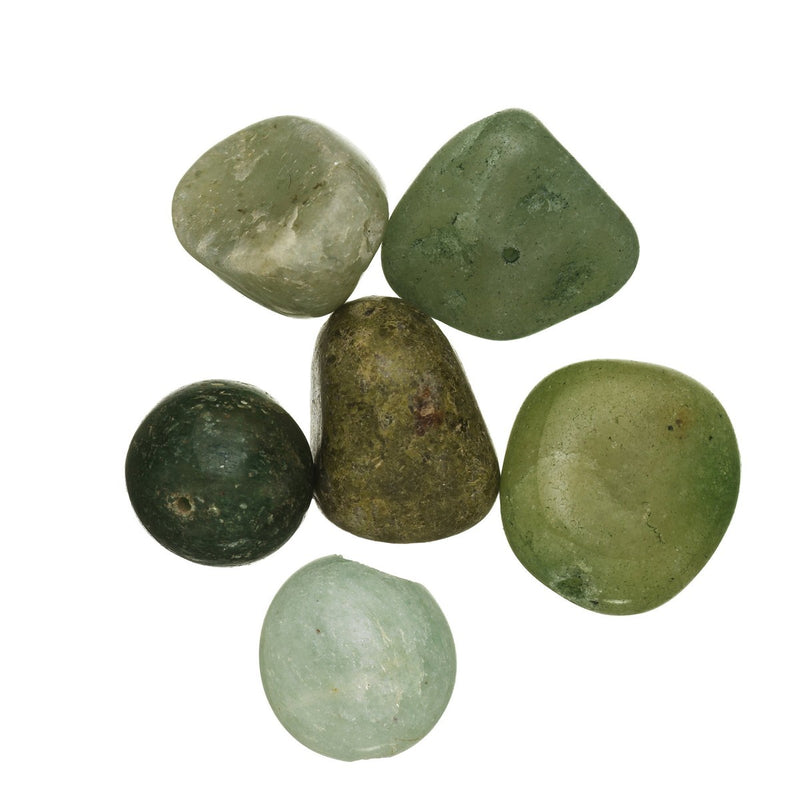 Panduro stenen kralen - 6 stuks - groentinten