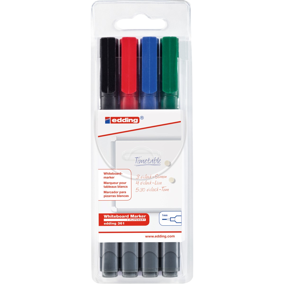 edding 361 whiteboard marker set - 4 stuks