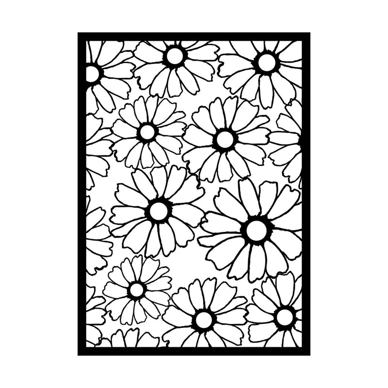 Gelli Arts - flower stencil - 12,7 x 17,8 cm