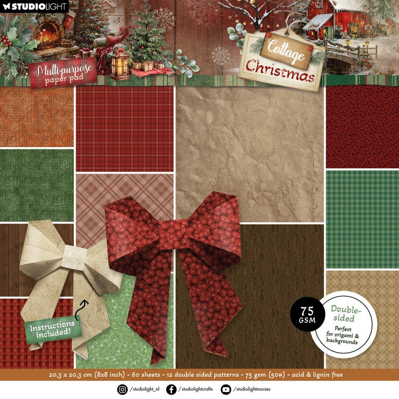 Studio Light Background paper pad -  Cottage Christmas
