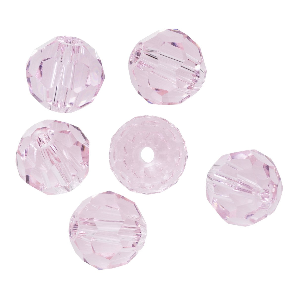 Glaskralen - 8 mm - facet rond roze