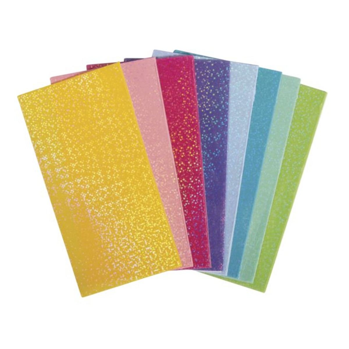 Kaarsenwasfolie - 10 x 5 cm - 8 glitter kleuren