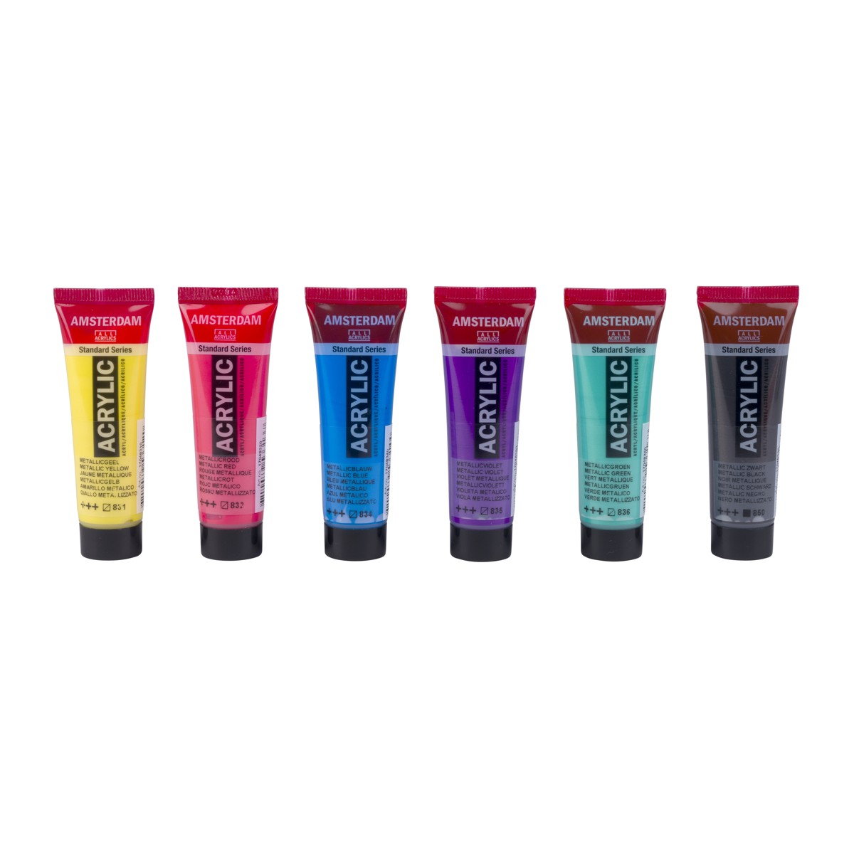 Amsterdam acrylverf set - 6 stuks - kleurrijk metallic