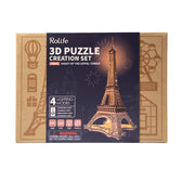 Robotime houten 3D puzzel - Night of the Eiffel tower