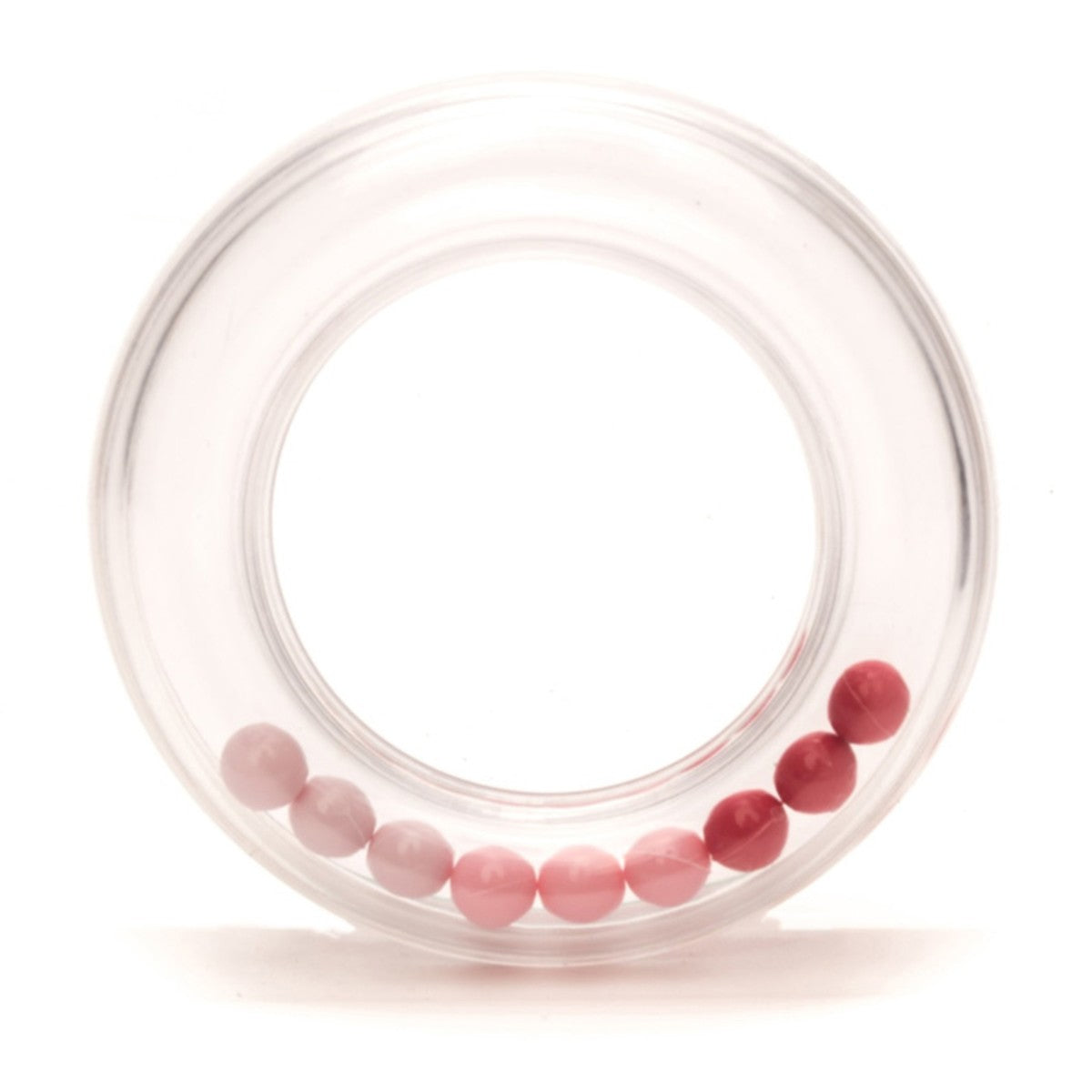 rammelaar met balletjes - 63 mm roze