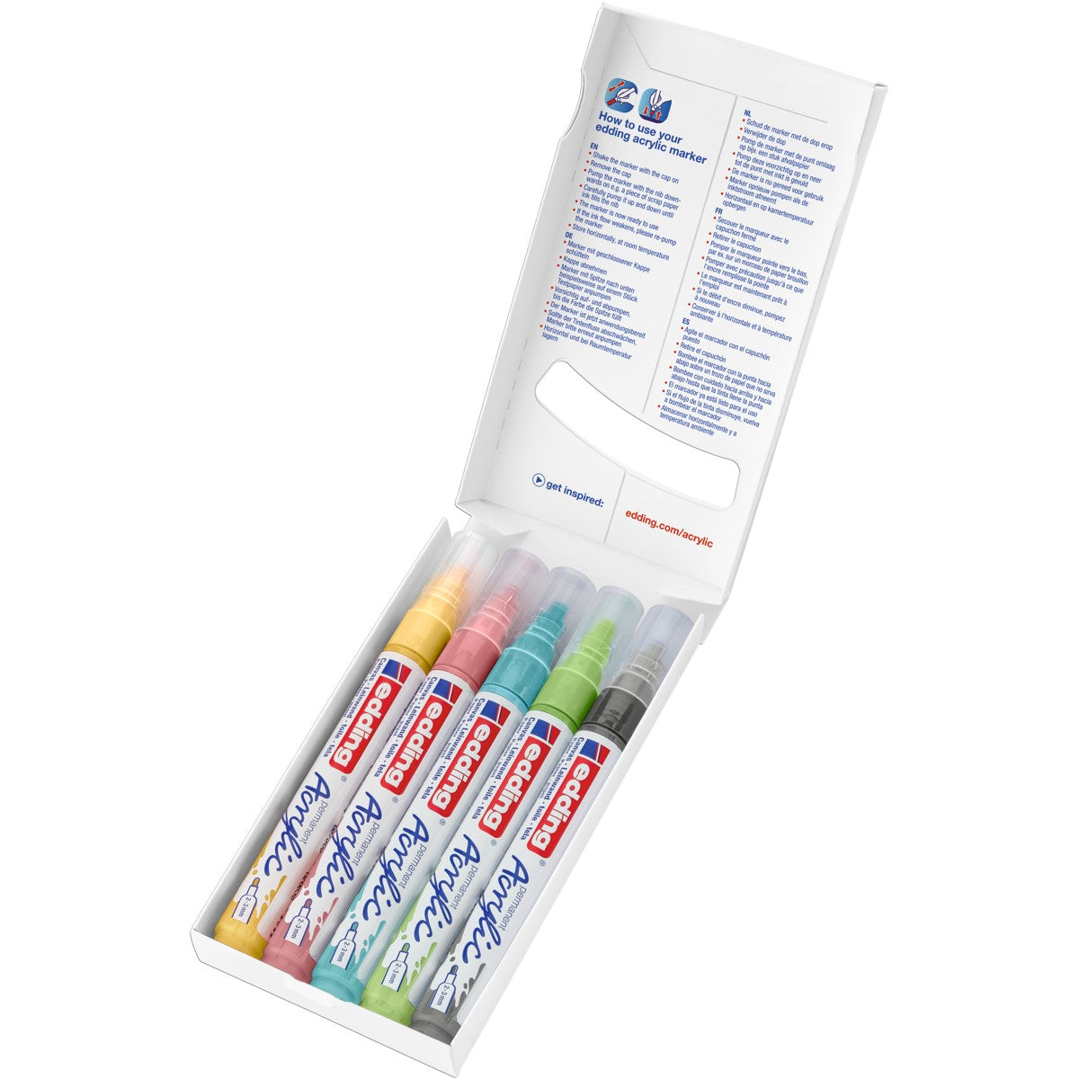 edding 5100 acrylic marker - 5 stuks - pastel