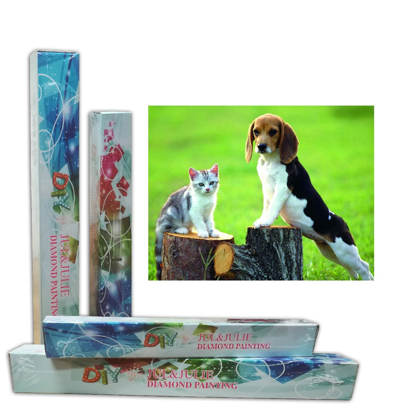 Diamond Paint 40x50 cm - beagle en katje
